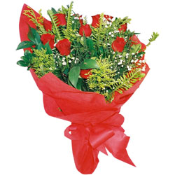10 adet kirmizi g�l buketi 