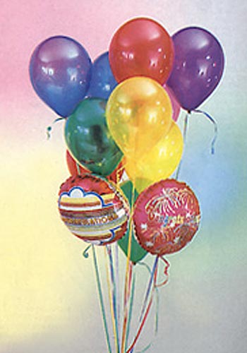  Ulus Ankara iek yolla  19 adet karisik renkte uan balon buketi
