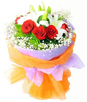  1 dal kazablanka 7 adet k�rm�z� g�l buketi
