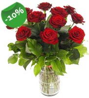 11 adet vazo i�erisinde k�rm�z� g�l  Ulus Ankara kaliteli taze ve ucuz �i�ekler 