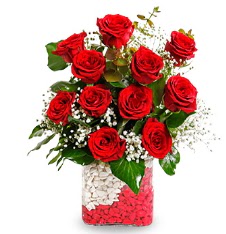 11 adet k�rm�z� g�l vazosu  Ulus Ankara g�venli kaliteli h�zl� �i�ek 