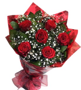 6 adet k�rm�z� g�lden buket  Ulus Ankara ucuz �i�ek g�nder 