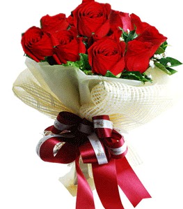 9 adet k�rm�z� g�lden buket tanzimi 