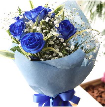 5 adet mavi g�lden buket �i�e�i 
