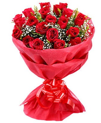 21 adet k�rm�z� g�lden modern buket  