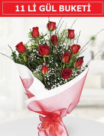11 adet k�rm�z� g�l buketi A�k budur 