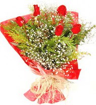  Ulus Ankara İnternetten çiçek siparişi  5 adet kirmizi gül buketi demeti
