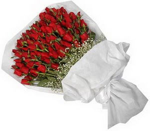  51 adet k�rm�z� g�l buket �i�e�i