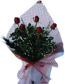  Ulus Ankara 14 �ubat sevgililer g�n� �i�ek  5 adet kirmizi g�llerden buket