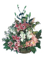  Ulus Ankara kaliteli taze ve ucuz �i�ekler  Pembe gerbera ve lilyum sepeti 