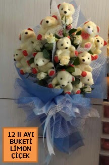 12 Adet ay�c�ktan pelu� ay� buketi 