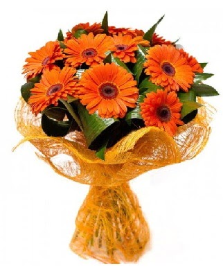 11 adet turuncu gerbera buketi  Ulus Ankara çiçek online çiçek siparişi 