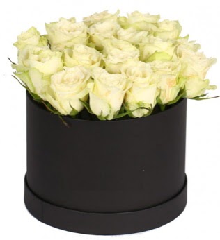19 adet beyaz gülden görsel kutu çiçeği  Ulus Ankara anneler günü çiçek yolla 